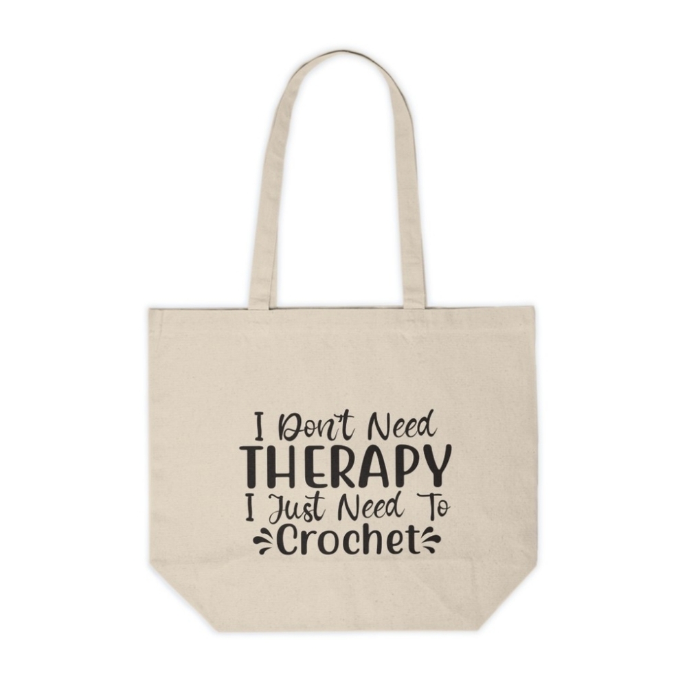 Crochet Therapy Funny Canvas Tote Bag